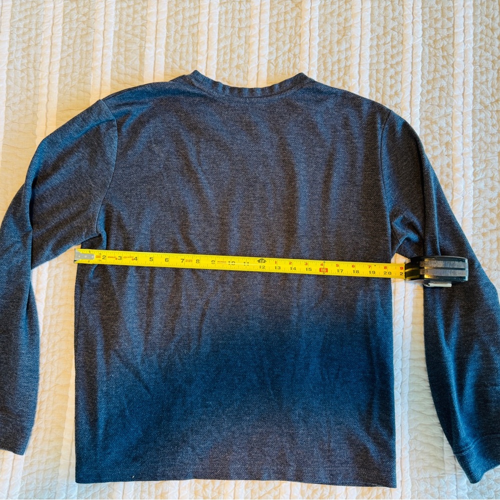 Psycho Bunny Heathered Navy Thermal Knit Top, Size Medium - Picture 5 of 7